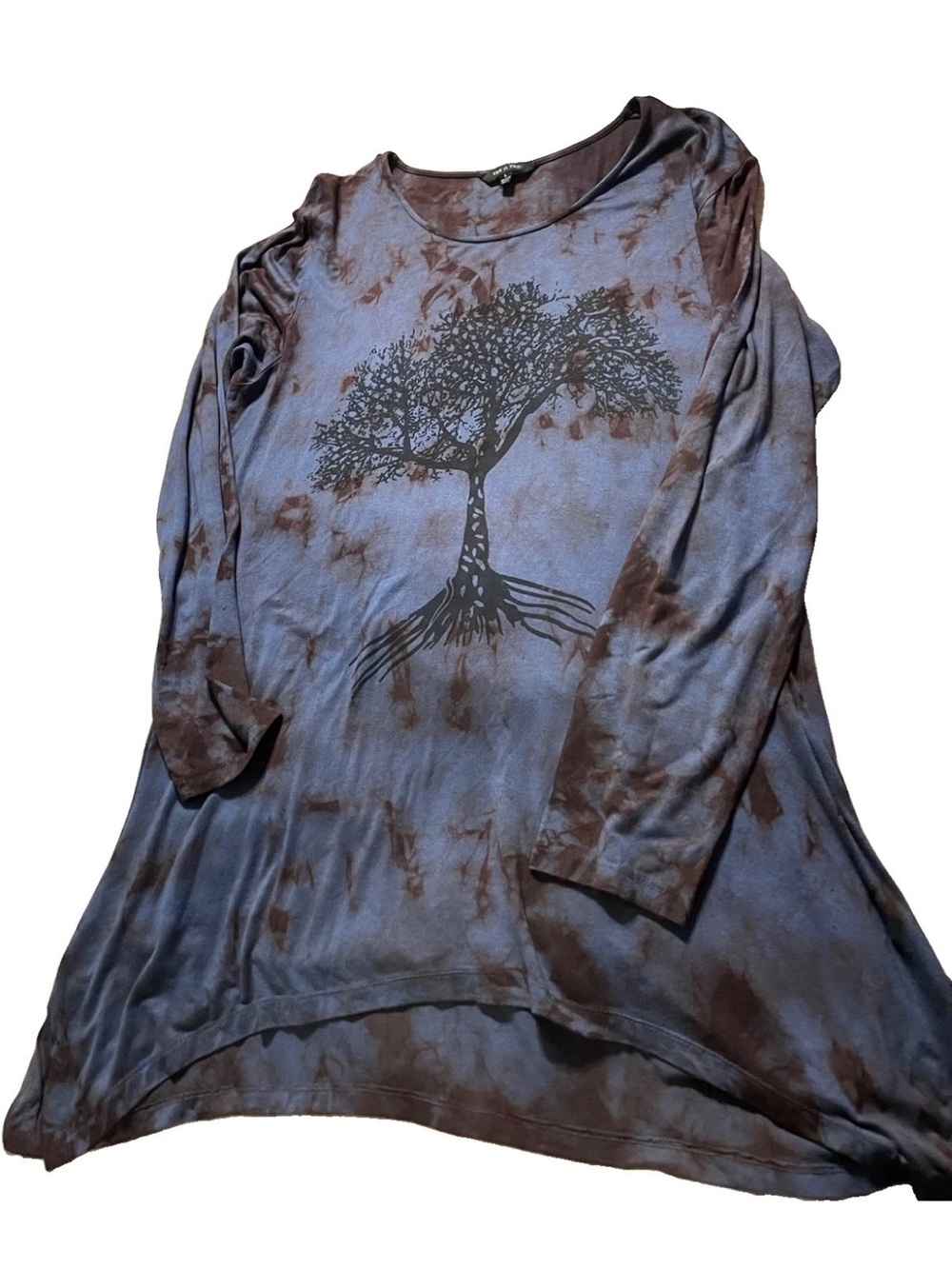 Yak N Yeti Tree Of Life Yoga Shirt Size L Tie Dye Butter Soft Boho Festival